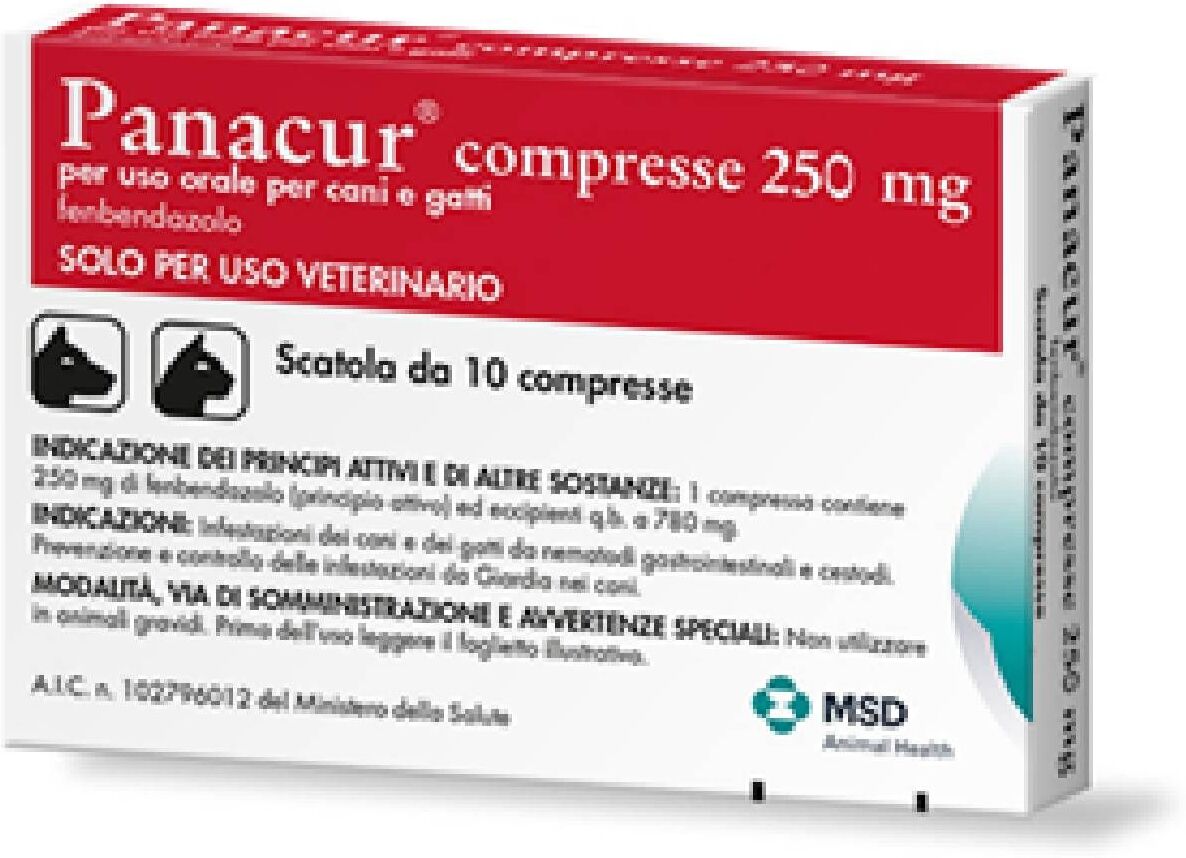 Panacur 250mg Cani Gatti 10 Compresse