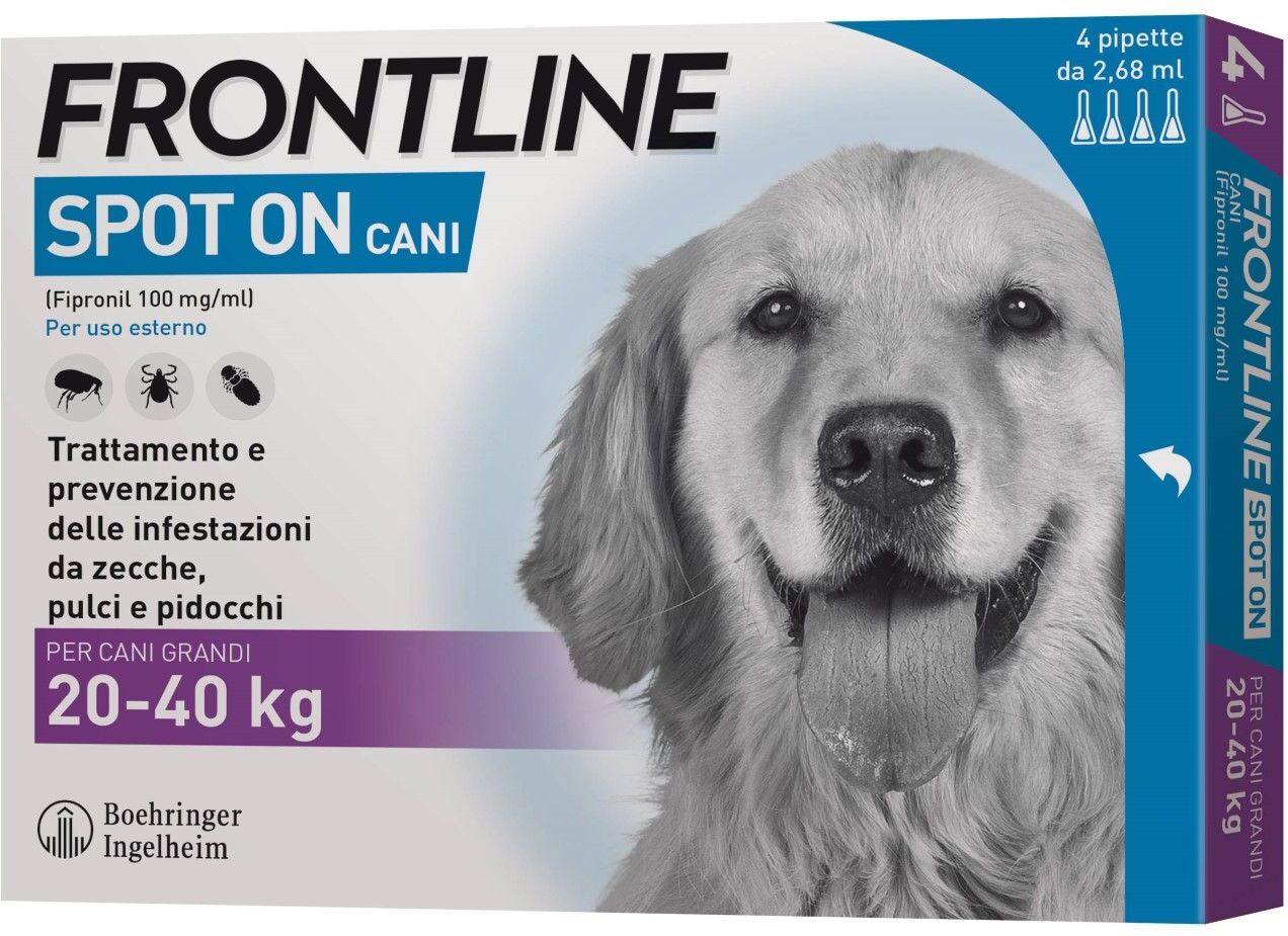 Frontline Spot On Cani Soluzione 20-40kg 4 Pipette 0,67ml 67mg