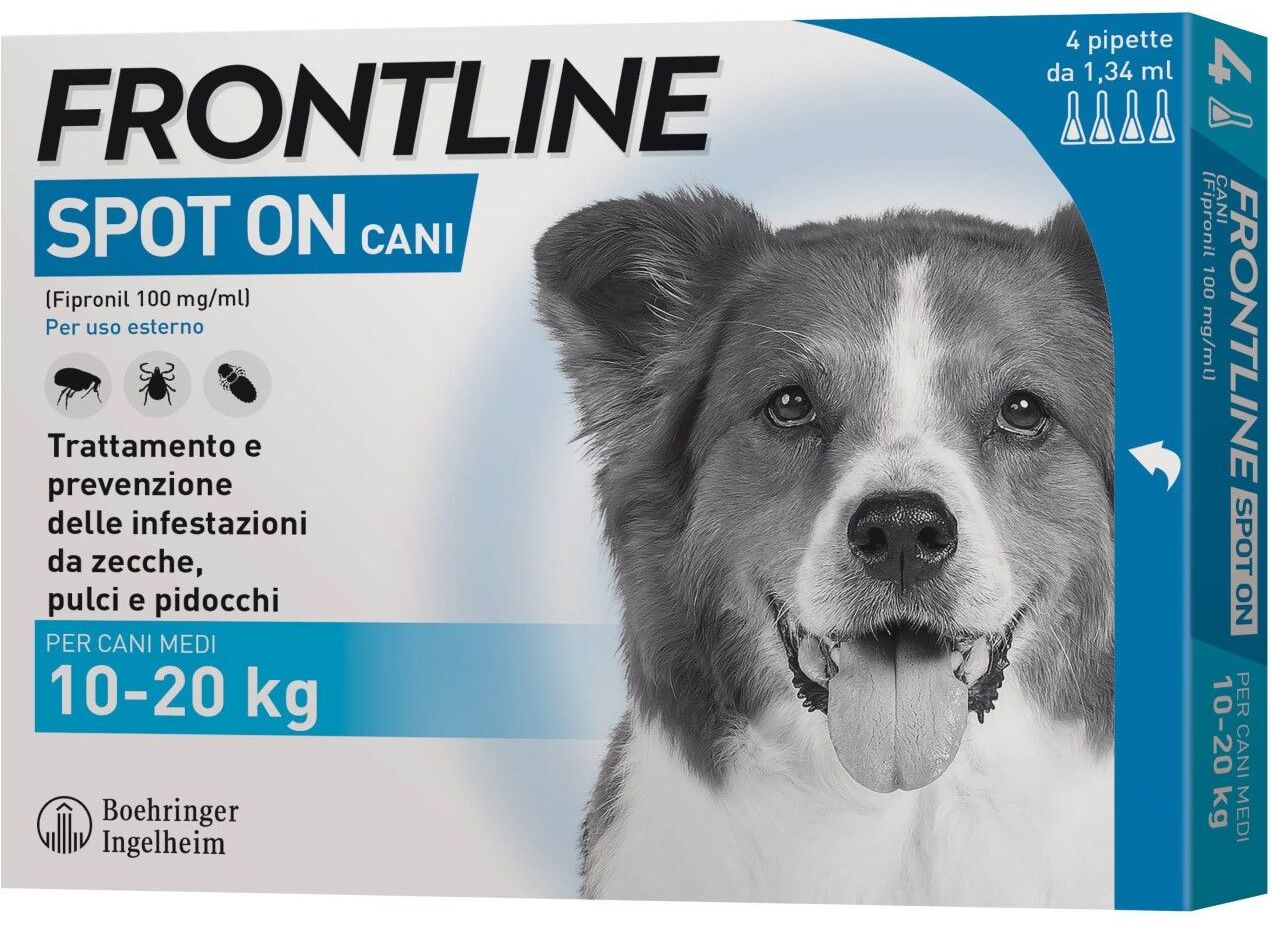 Frontline Spot On Cani Soluzione 10-20kg 4 Pipette 0,67ml 67mg