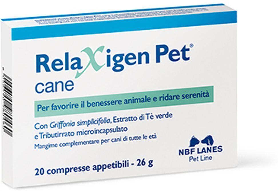 N.B.F. Lanes Relaxigen Pet Cane Integratore Benessere Cani 20 Compresse