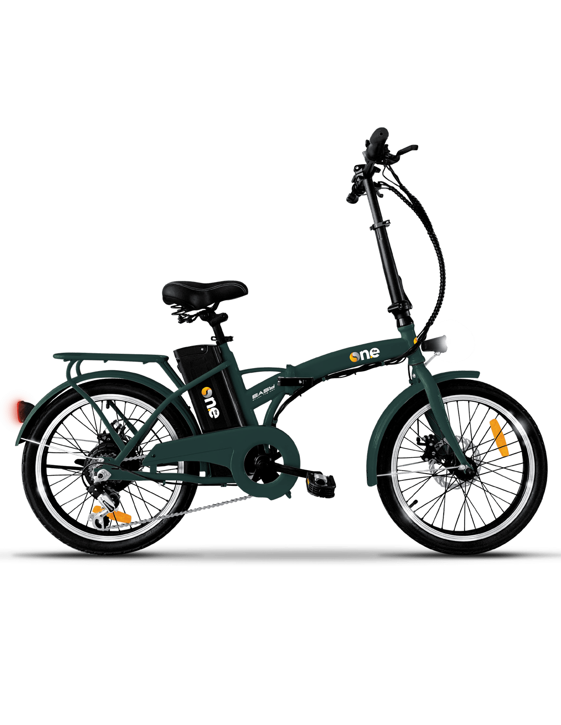 Bicicletta elettrica The One con pedalata assistita E-Bike Bici Pieghevole 250 W Autonomia 35 km Pneumatici 20" - One Easy Forest Green