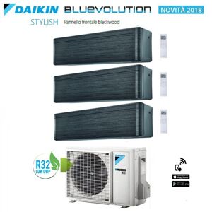 Daikin Climatizzatore Condizionatore Trial 9+9+9 Daikin Bluevolution Stylish Blackwood 9000+9000+9000 Btu Con 3mxm68n Gas R-32 Wi Fi