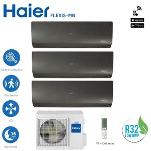 HAIER Climatizzatore Condizionatore Trial 9+9+9 Haier Serie Flexis 9000+9000+9000 Btu Con 3u70s2sr2fa R32 A++ Black Wi Fi - New