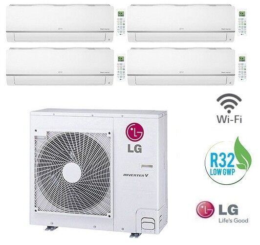 LG Climatizzatore Condizionatore Inverter Lg Quadri 9+9+9+12 Serie Libero Plus R32 9000+9000+9000+12000 Btu Mu4r25 A++ Wi Fi