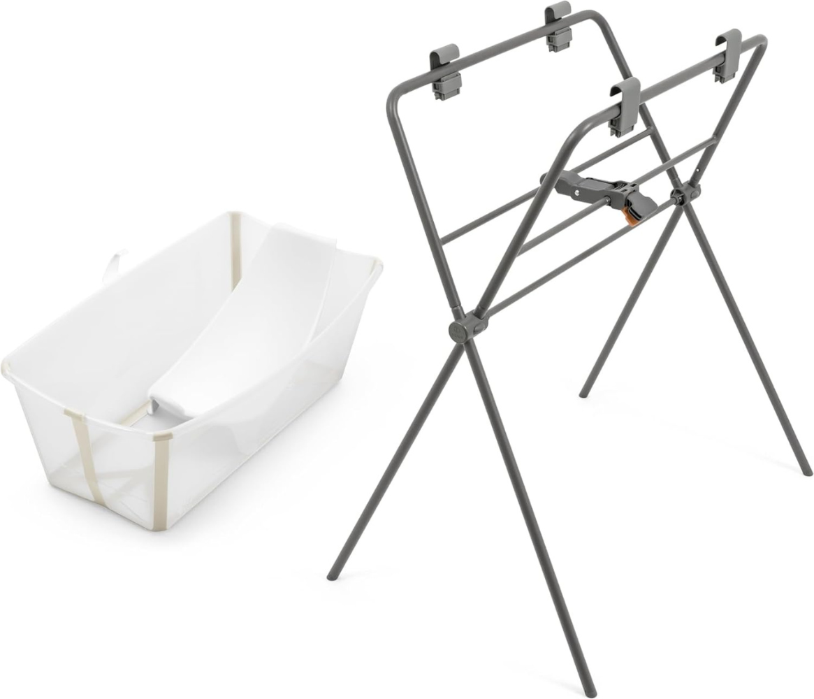 stokke flexi bath vaschetta con riduttore e supporto stand sandy beige