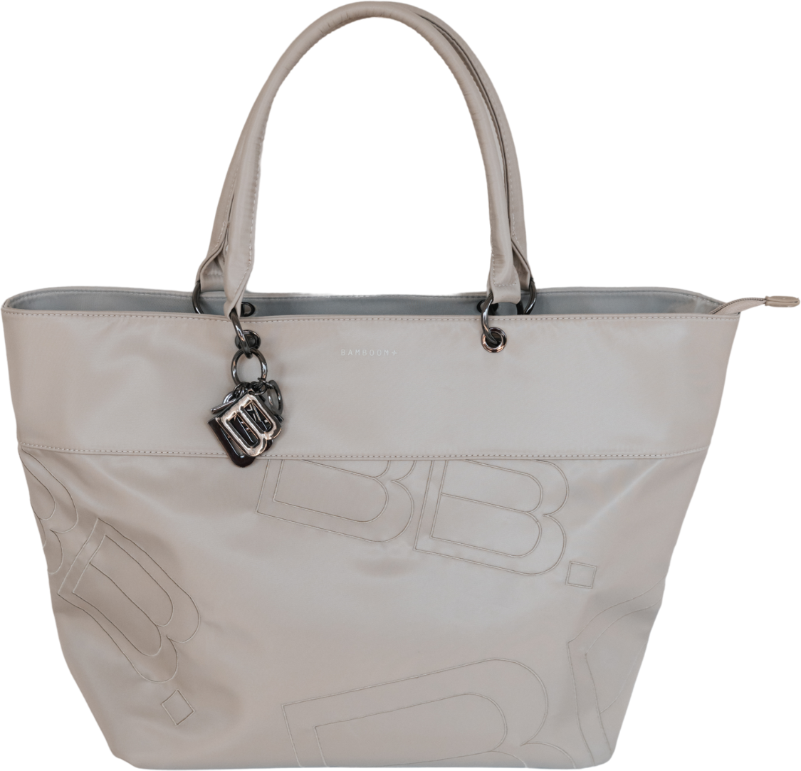 bamboom tote bag a tracolla in ecopelle sand