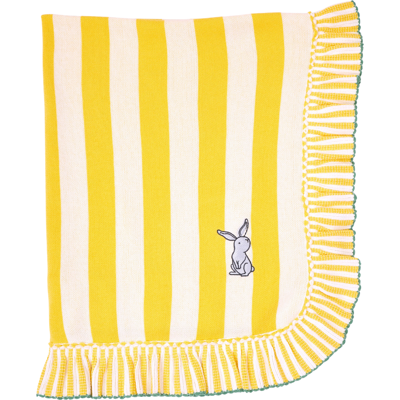 Baby Bites Coperta in Cotone Tricot per Neonato Yellow Stripes-Bunny Yellow Stripes-Bunny Baby Bites Coperta in Cotone Tricot per Neonato Yellow Stripes-Bunny Yellow Stripes-Bunny