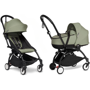 Babyzen Duo Passeggino Yoyo² 6+ con Bassinet Nero - Olive