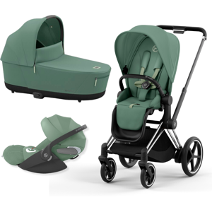 Cybex Platinum Trio Priam con Cloud T Plus Chrome Black Details - Leaf Green