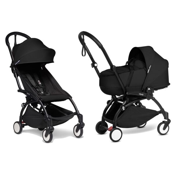 babyzen duo passeggino yoyo² 6+ con bassinet nero - nero