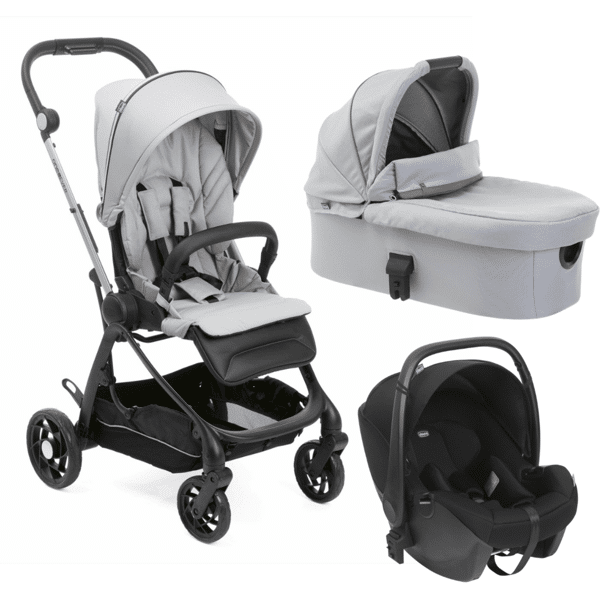 chicco trio one4ever light con seggiolino auto kory silverleaf