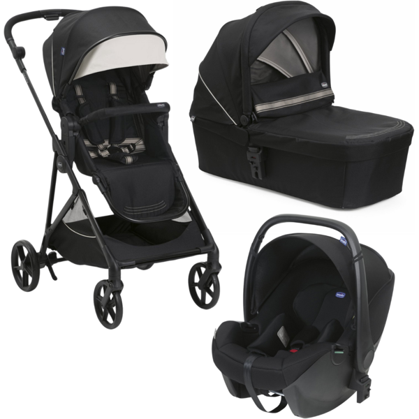 chicco trio seety con seggiolino auto kory essential etna black