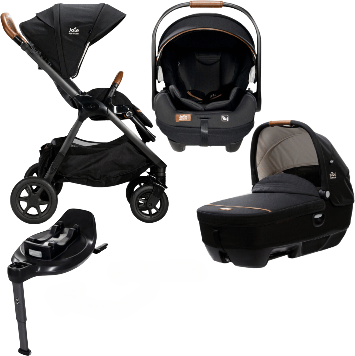 trio finiti con i-level recline e calmi e base encore joie signature eclipse