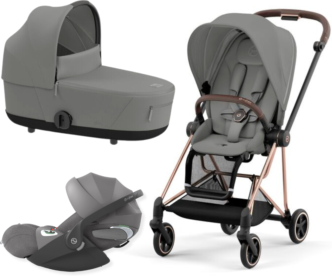 cybex platinum trio mios con cloud t plus rose gold -mirage grey