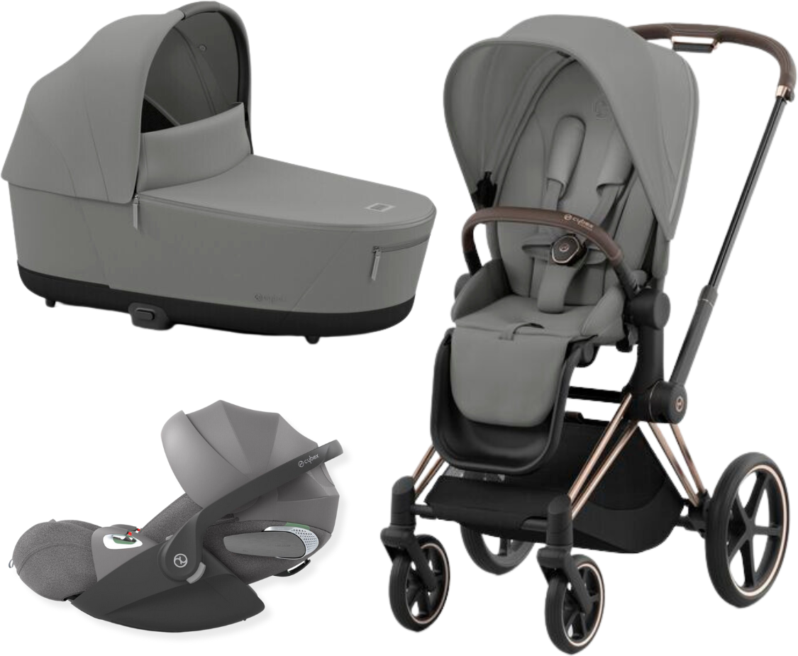 cybex platinum trio priam con cloud t plus rose gold - mirage grey