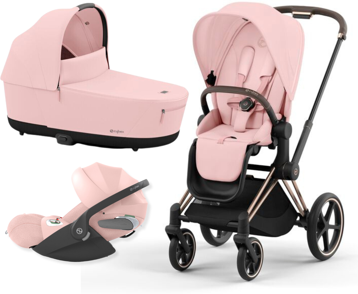 cybex platinum trio priam con cloud t plus rose gold - peach pink