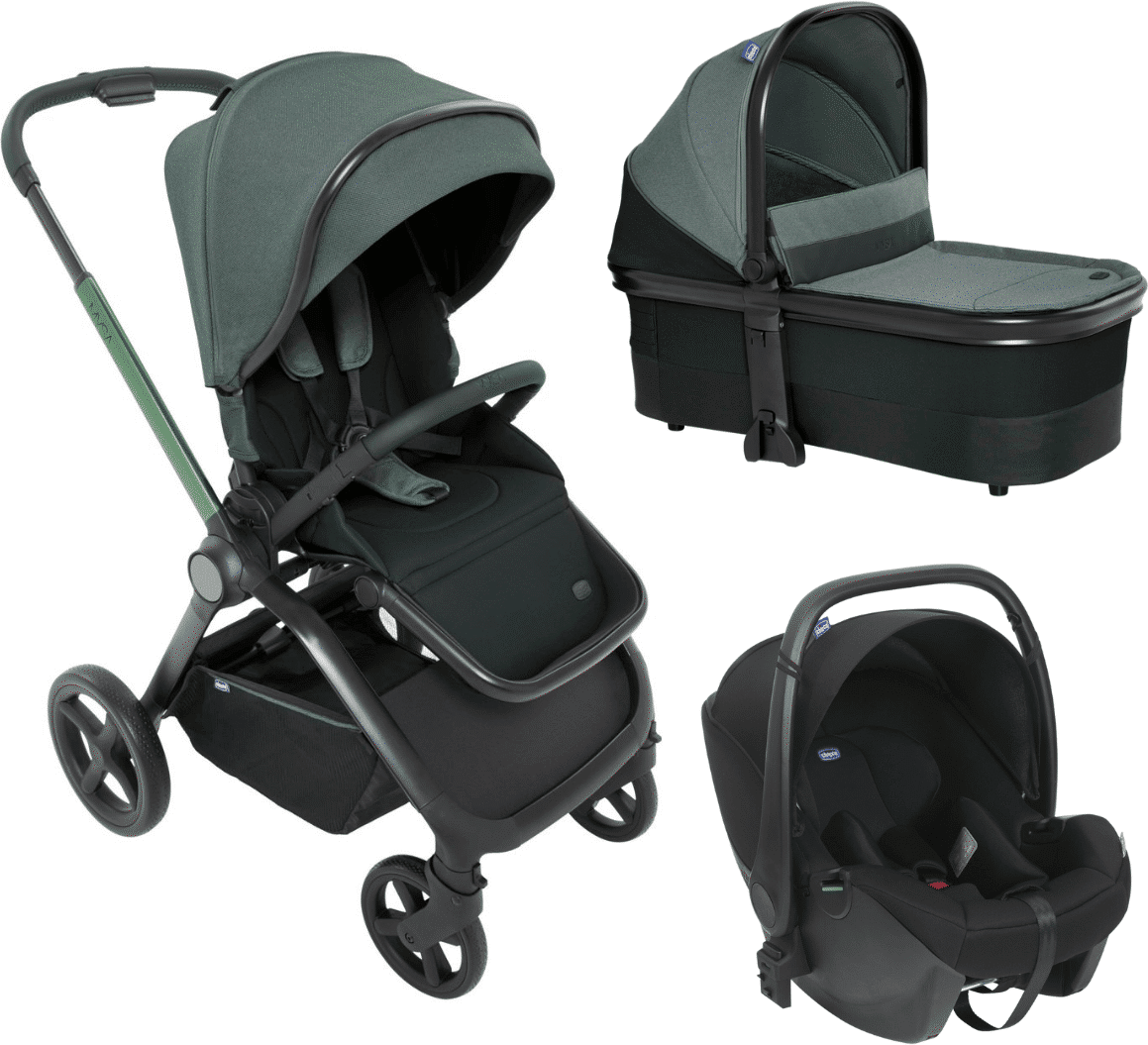 chicco trio mysa con seggiolino auto kory jade green