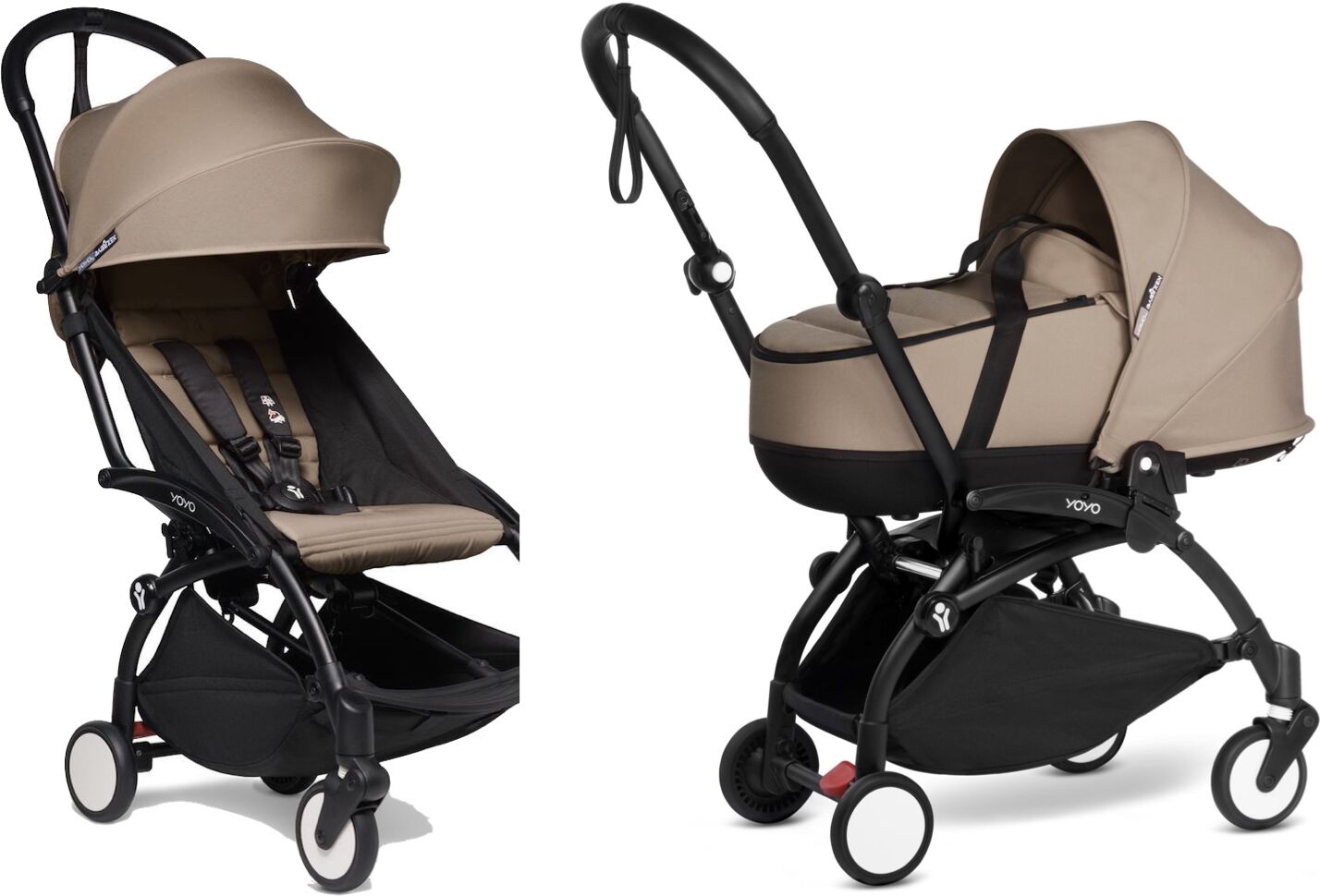 Babyzen Duo Passeggino Yoyo² 6+ con Bassinet Nero - Tortora