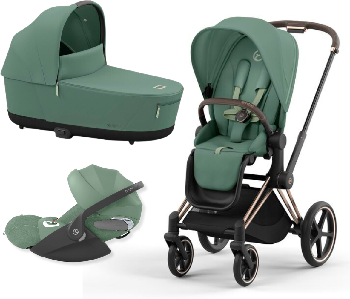 Cybex Platinum Trio Priam con Cloud T Plus Rose Gold - Leaf Green