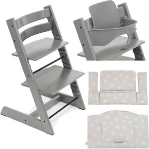 Stokke Promo Tripp Trapp con Cuscino e Baby Set OMAGGIO Storm Grey - Star Silver