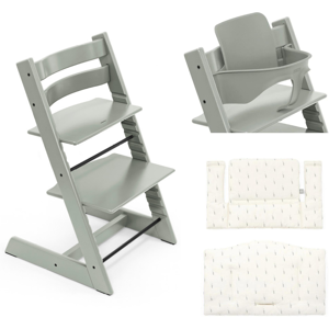 Stokke Promo Tripp Trapp con Cuscino e Baby Set OMAGGIO Glacier Green - Wheat Cream