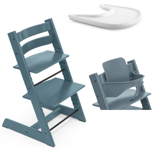 Stokke Promo Tripp Trapp e Vassoio con Baby Set Fjord Blue - White