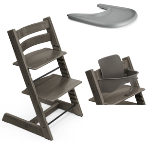 Stokke Promo Tripp Trapp e Vassoio con Baby Set OMAGGIO Hazy Grey - Storm Grey