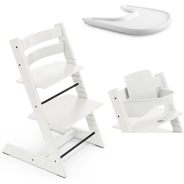 stokke promo tripp trapp e vassoio con baby set white - white