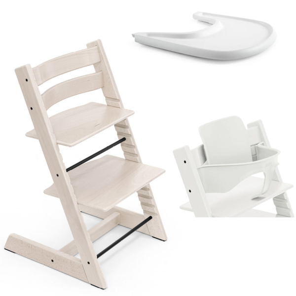 stokke promo tripp trapp e vassoio con baby set whitewash - white