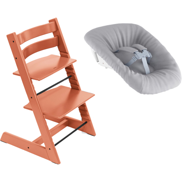 stokke promo tripp trapp con newborn set terracotta