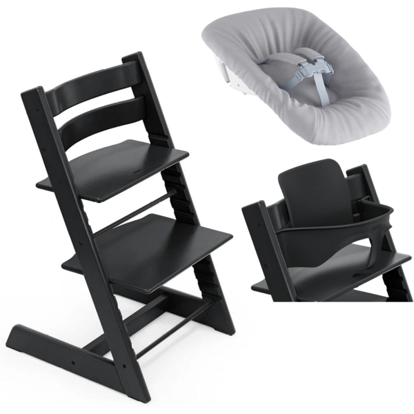 stokke promo tripp trapp e newborn con baby set black