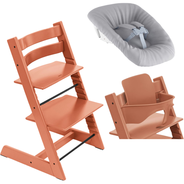 stokke promo tripp trapp e newborn con baby set terracotta