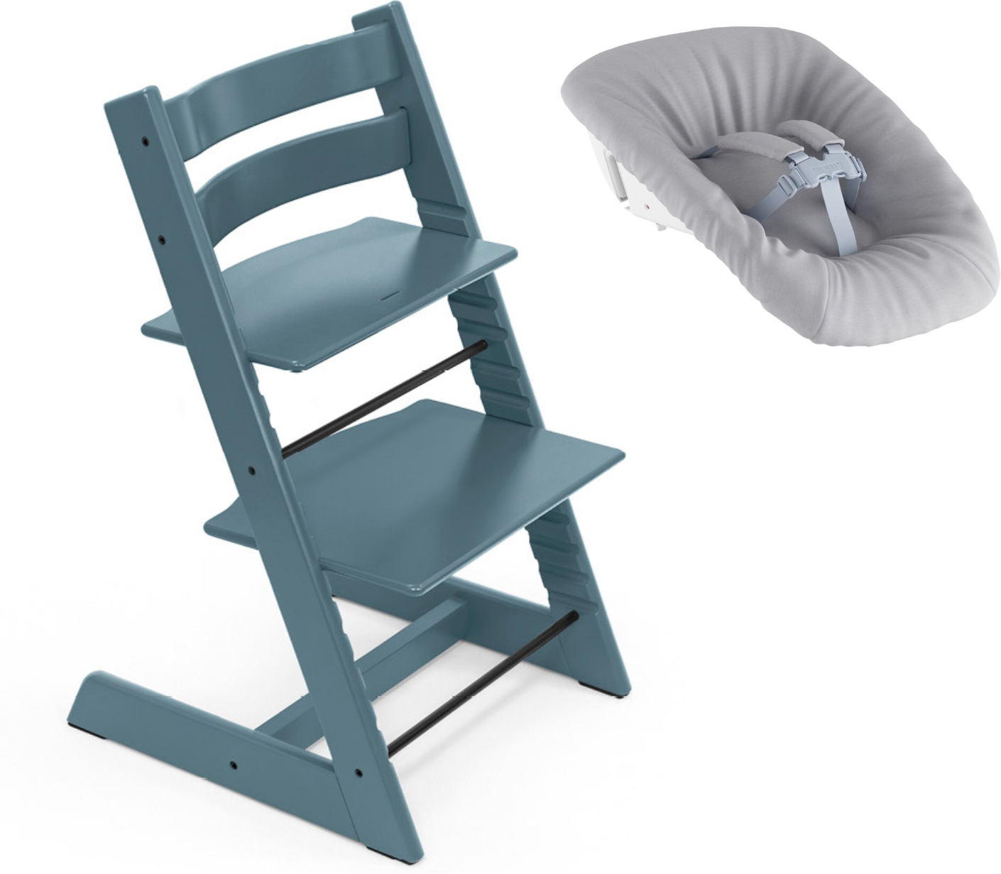 stokke promo tripp trapp con newborn set fjord blue