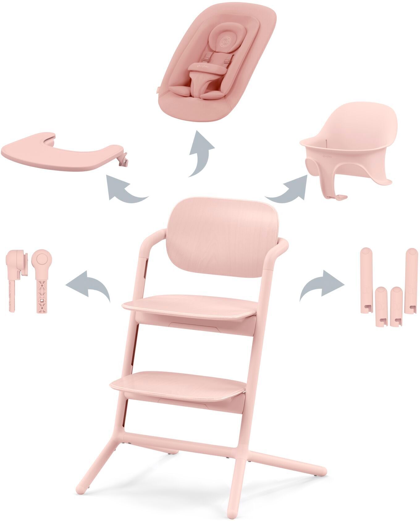 cybex gold seggiolone lemo 4 in 1 pearl pink