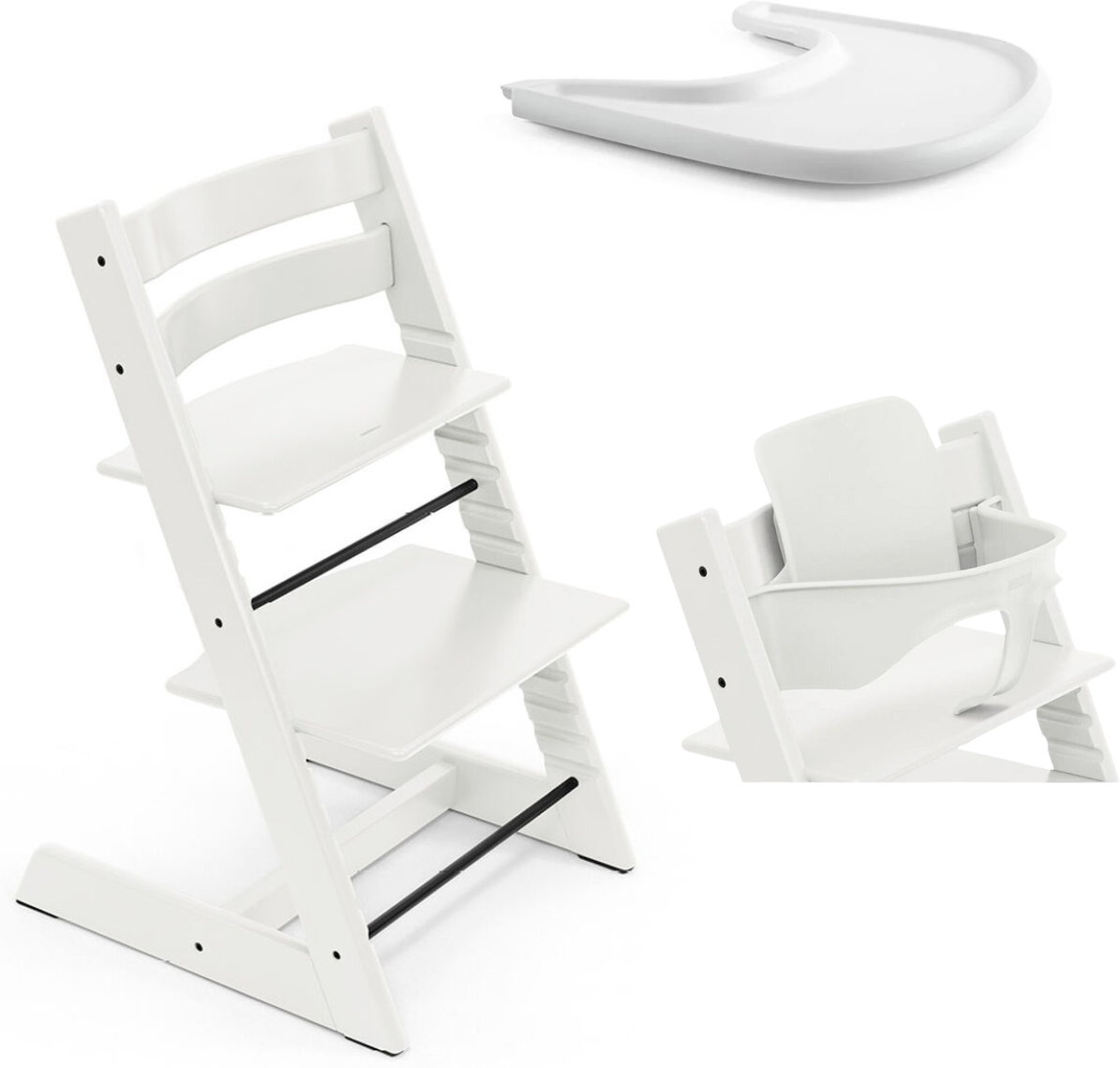 stokke promo tripp trapp e vassoio con baby set omaggio white - white