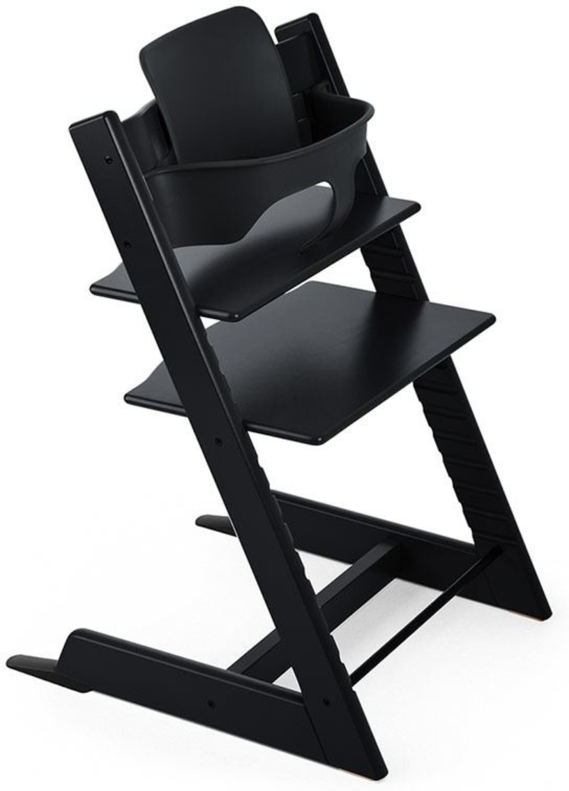 stokke promo tripp trapp con baby set omaggio black