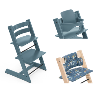 Stokke Promo Tripp Trapp Con Cuscino E Baby Set Omaggio Fjord Blue - Into The Deep