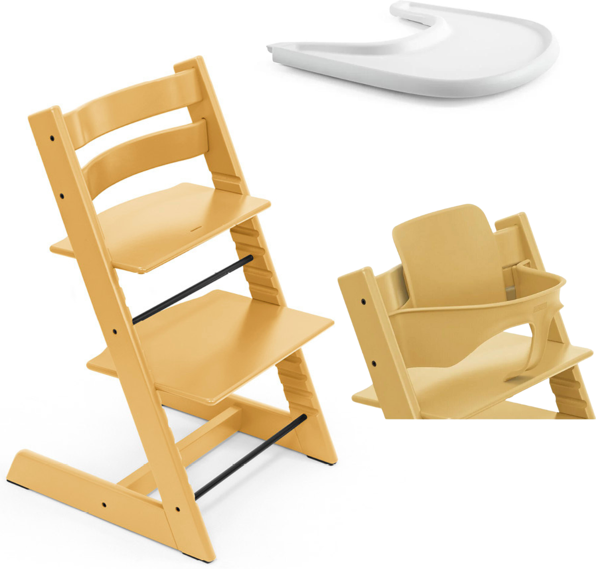 Stokke Promo Tripp Trapp e Vassoio con Baby Set OMAGGIO Sunflower Yellow - White