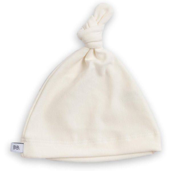 bamboom cappellino neonato con nodo pure panna