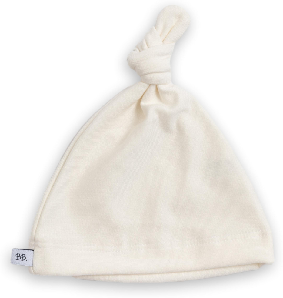 bamboom cappellino neonato con nodo pure panna