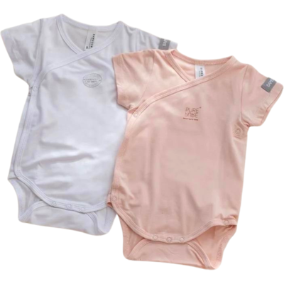 Bamboom Body maniche corte 2 pz Rosa e Bianco 6M 6M Bamboom Body maniche corte 2 pz Rosa e Bianco 6M 6M