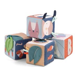 Sebra Gioco Montessori Quattro Cubi Attività Morbidi