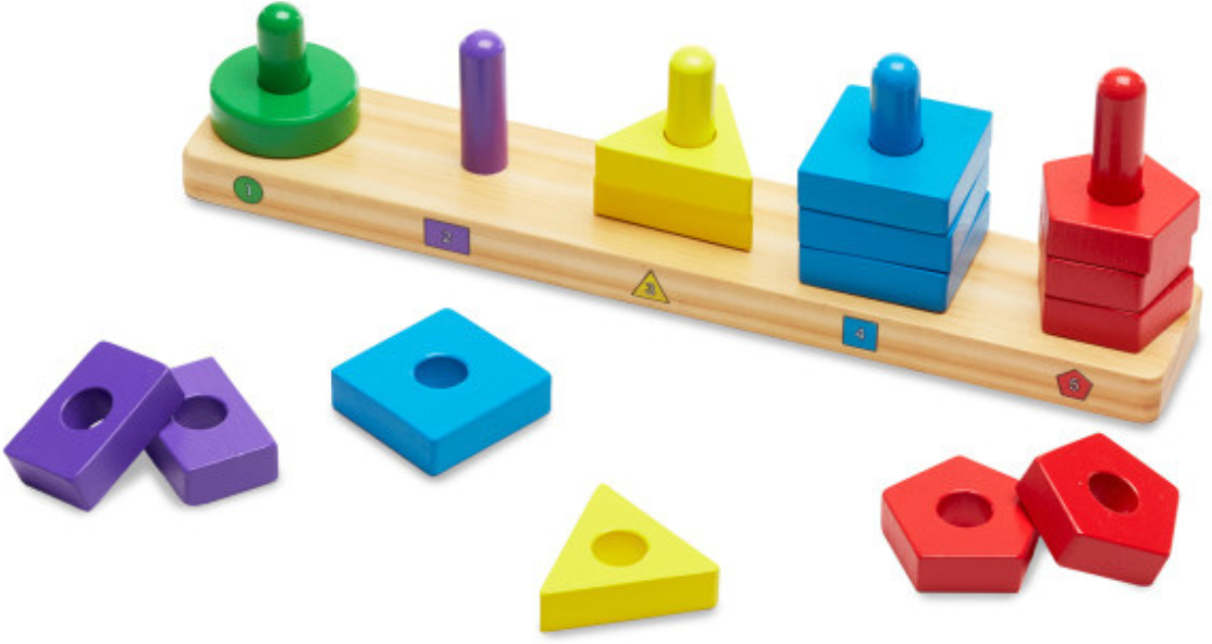 melissa & doug melissa & doug giocattolo educativo in legno con 15 pezzi