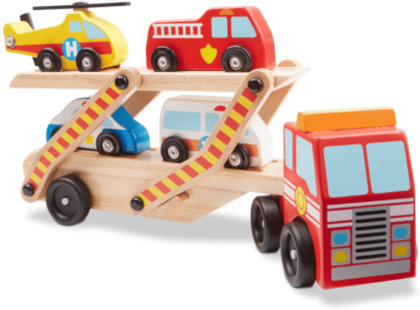 melissa & doug melissa & doug gioco in legno carroattrezzi di emergenza