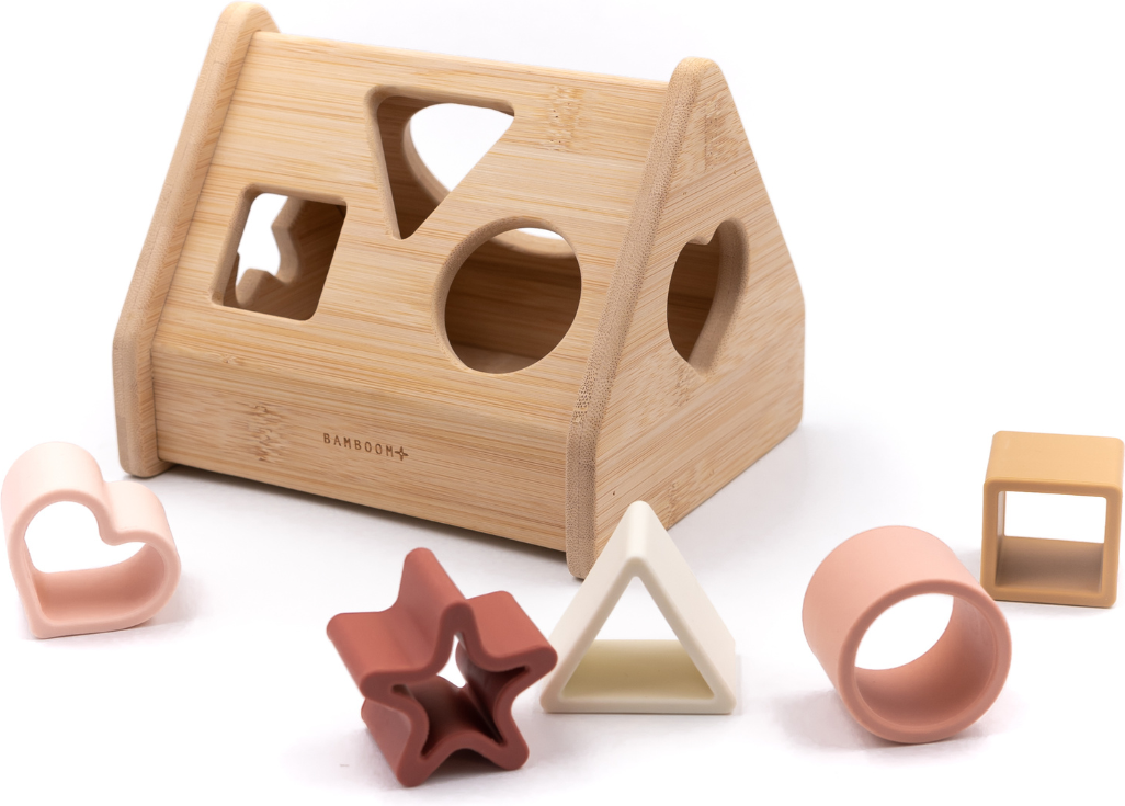 bamboom puzzle casetta in legno pink