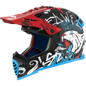 LS2 Casco Cross Bambino  MX437 Fast II Mini Starmaw Nero