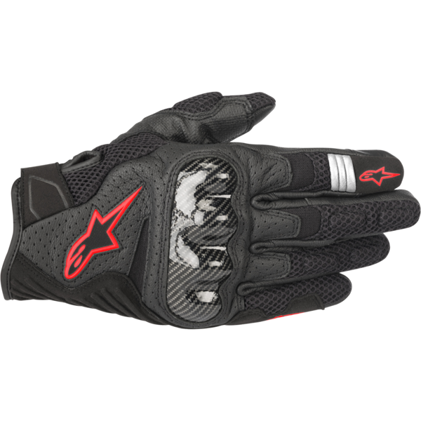 alpinestars guanti  smx-1 air v2 nero-rosso fluo