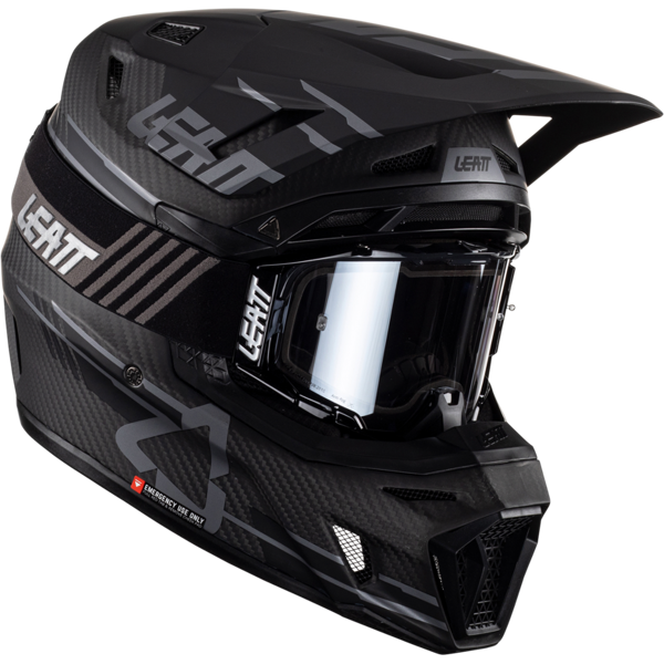 leatt kit casco cross  moto 9.5 v23 carbonio + maschera