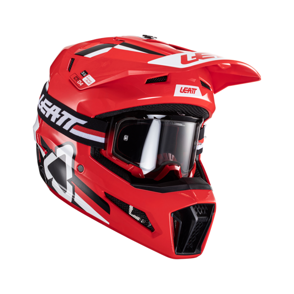 leatt kit casco cross  moto 3.5 v24  rosso con maschera