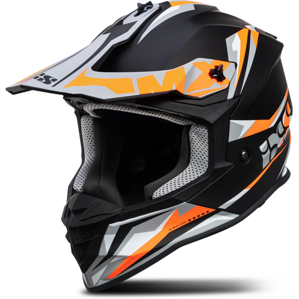 ixs casco cross  362 2.0 nero-arancio fluo